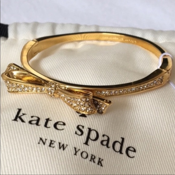 KATE SPADE PAVE GOLDTONE LOVE NOTE BRACELET NWT - Picture 2 of 8